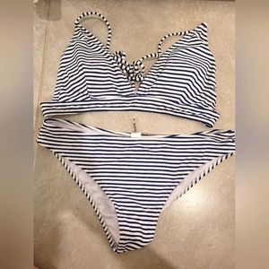 Blue and White Bikini